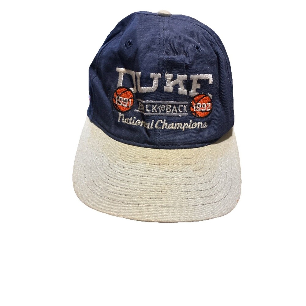 Vintage 1992 Duke Blue Devils Back To Back National Champions Snapback Hat USA